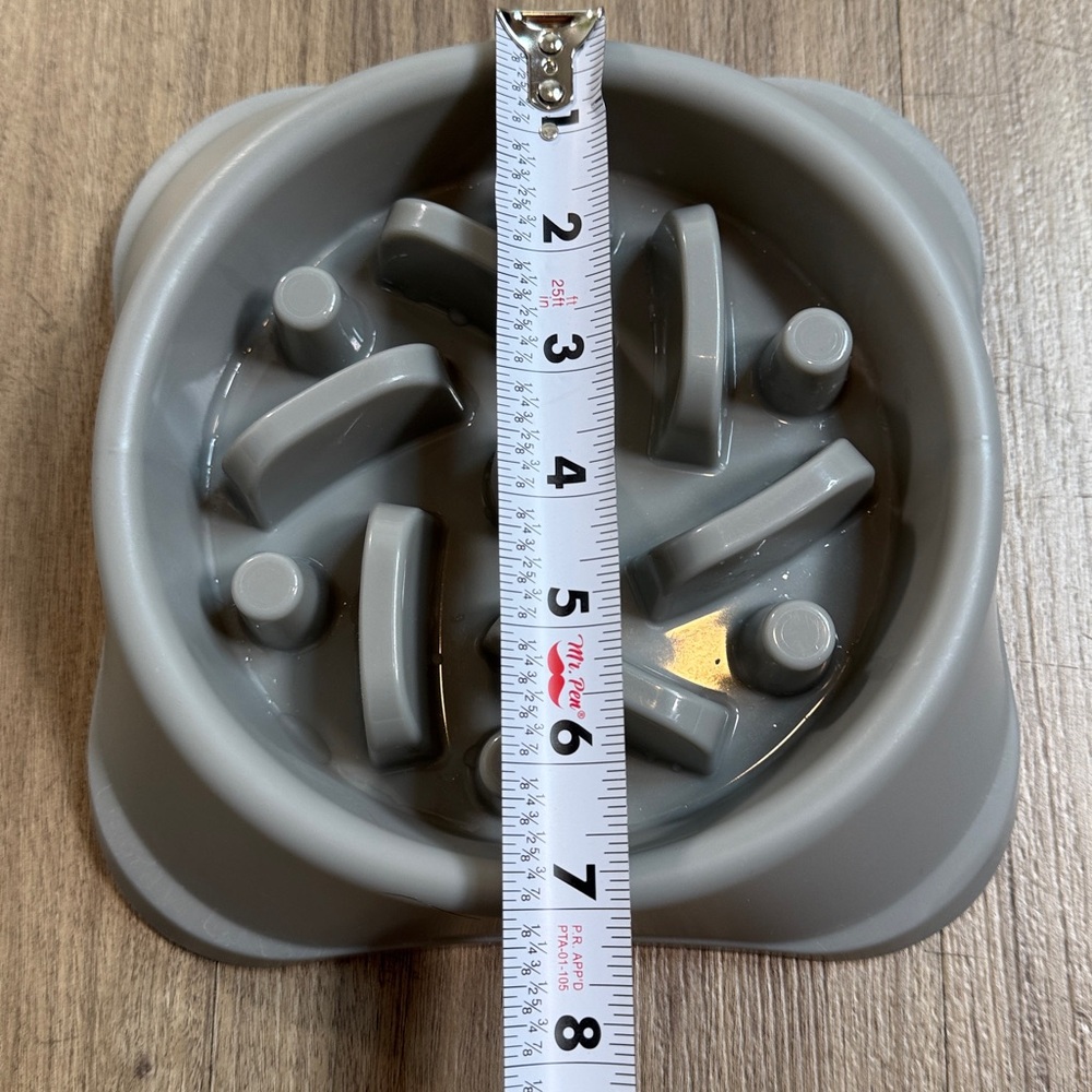 Gray Slow Feeder Dog Bowl - Picture 2 of 3
